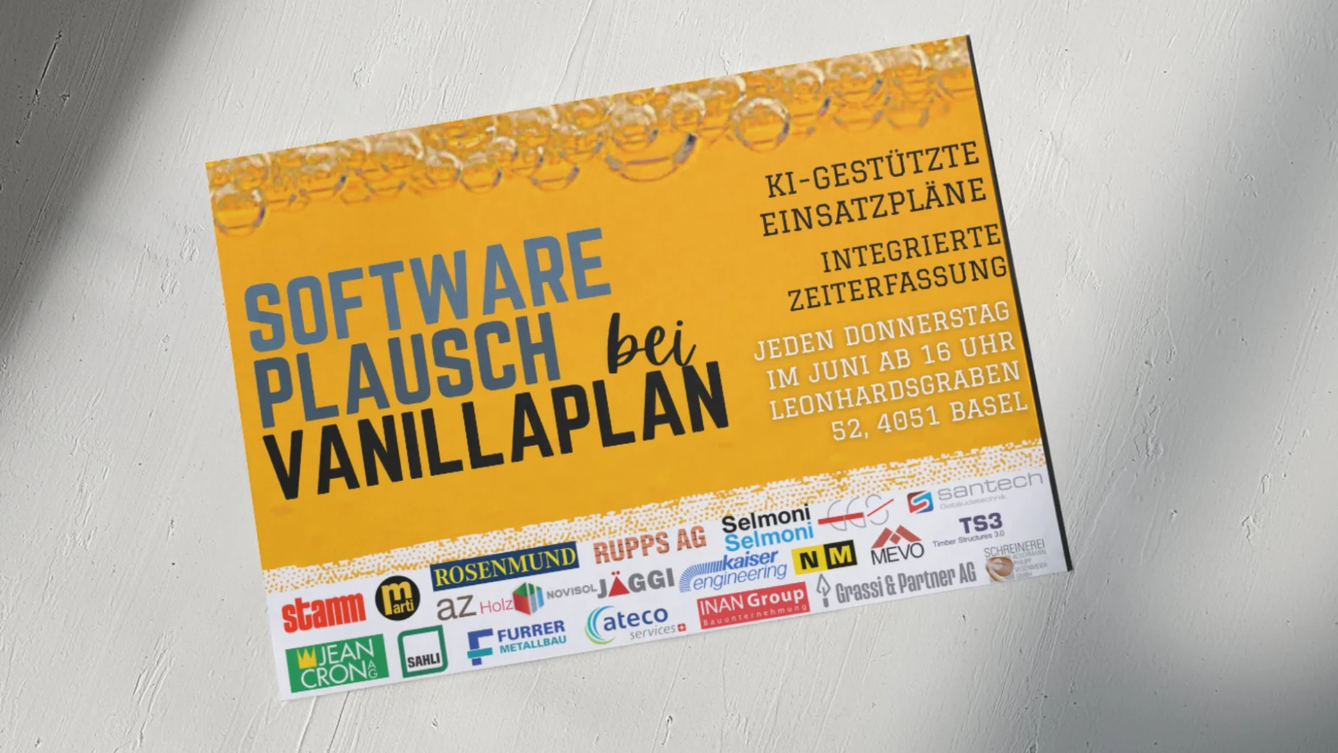 Flyer Softwareplausch bei Vanillaplan