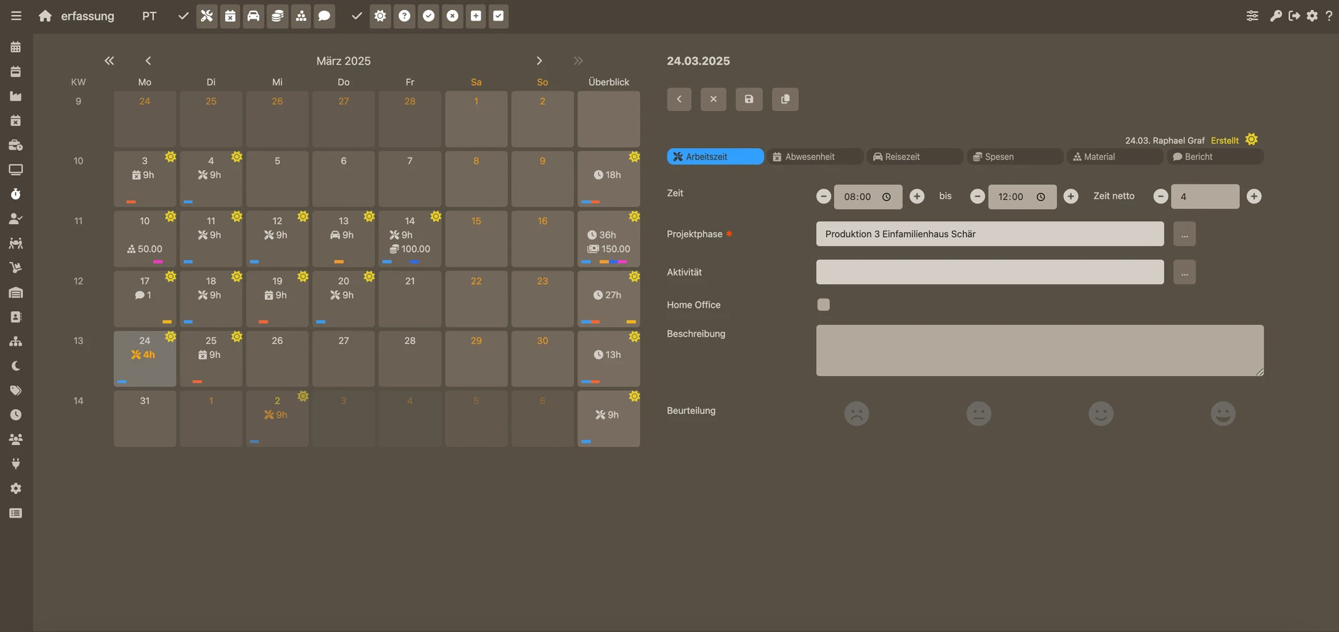Zeiterfassung Screenshot